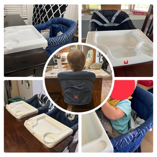 Vista 2 de MTWML Silla alta de gancho con bandeja, silla alta portátil para bebé que se fija a la mesa, asiento de mesa rápido con clip para bebés y niños