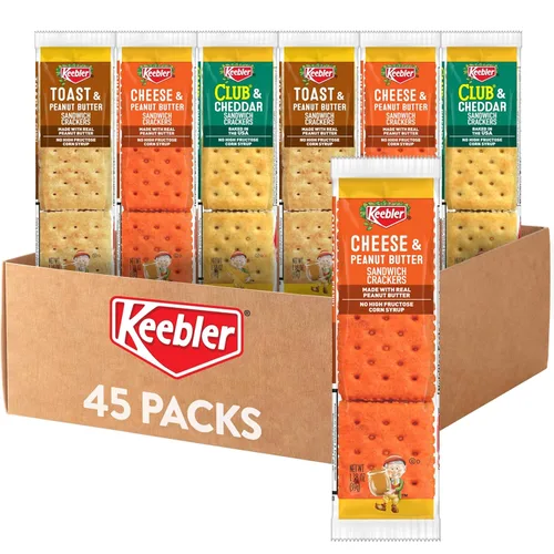 Vista 6 de Keebler Galletas tipo sándwich, aperitivos para el almuerzo, paquete variado (4 bandejas, 32 paquetes)