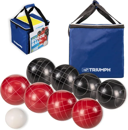 Triumph Sports Competition Juego de bola de bocce de resina de 3.937 in para exteriores con bolsa de transporte para un fácil almacenamiento,