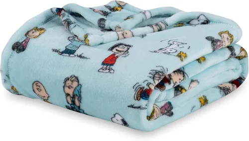 Vista 22 de Berkshire Peanuts® VelvetLoft® - Manta extragrande para niños con el adorable personaje de Snoopy de peluche, clase de arte de Snoopy de Peanuts