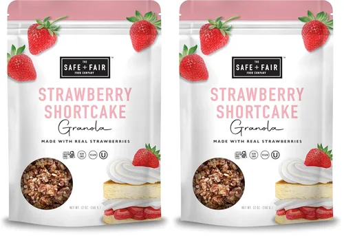 Vista 11 de Safe + Fair - Granola de Pastel de Cumpleaños, sin gluten, vegano y a base de plantas con chispitas naturales, 0g de grasas trans, sin OGM, kosher