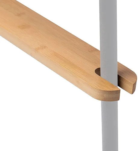 Vista 3 de Reposapiés para silla alta, antideslizante y ajustable de madera de bambú natural para silla alta de bebé con 4 anillos de goma, compatible