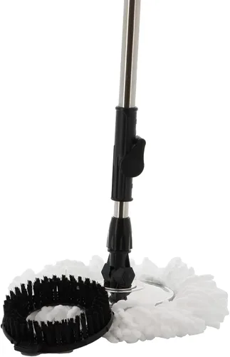 Vista 8 de trapeador giratorio comercial con carrito de ruedas, diseño sólido para años de uso