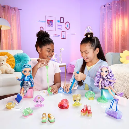 Vista 8 de Rainbow High Skyler, azul con kit de slime y mascota, muñeca de moda brillante posicionable de 11 pulgadas con slime brillante de bricolaje, mascota