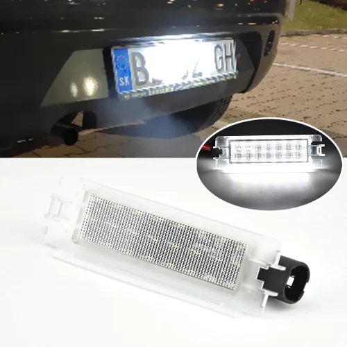 Vista 5 de 2 piezas de luz LED blanca para placa de matrícula compatible con Da-cia Lo-gan I 2004-2012, San-dero I 2008-2012, compatible con Re-nault C-lio II