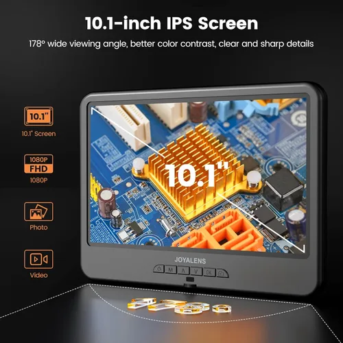 Vista 5 de JL210 Microscopio Digital de 10.1'' para Adultos, Microscopios de Moneda con Vista Completa para Monedas con Errores, Microscopios de Soldadura