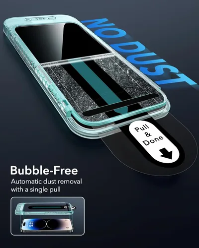 Vista 5 de ESR Paquete de 3 para iPhone 14 Pro Protector de Pantalla de Privacidad, Protector de Pantalla de Privacidad de Vidrio Templado Anti-espía