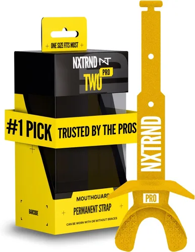 Vista 29 de Nxtrnd Two Pro Protector Bucal de Fútbol Americano, Correa Permanente, Se Ajusta a Adultos y Jóvenes (Negro)