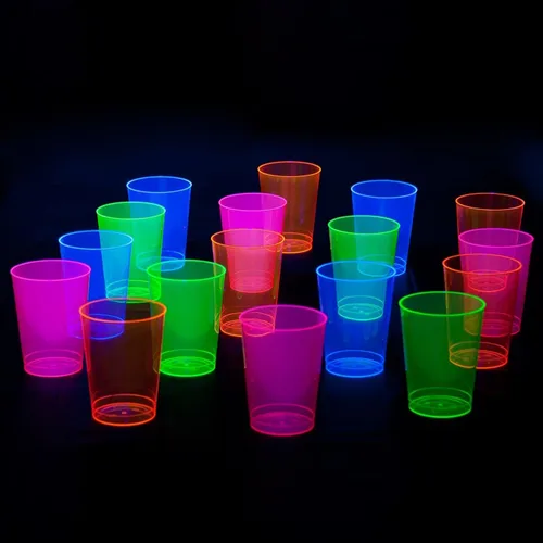 Vista 5 de Party Essentials - Copas de fiesta y vasos altos, de plástico duro, capacidad de 10 onzas, Variado neón