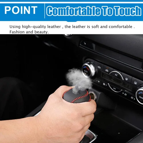 Vista 7 de Great-luck Funda Protectora de Perilla de Palanca de Cambios Automática de Cuero Genuino con Moldura, Accesorios Interiores Personalizados