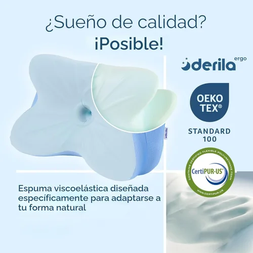 Vista 4 de Derila Ergo Almohada Cervical de Cuello para Dormir Almohada de Contorno Espuma Viscoelástica Almohadas para Espalda, Almohadas para Dormir de Lado