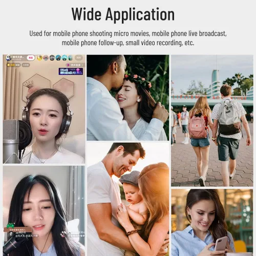 Vista 6 de Jaula de video para teléfono inteligente, jaula para cámara de teléfono con múltiples soportes de expansión, soporte de trípode estabilizador
