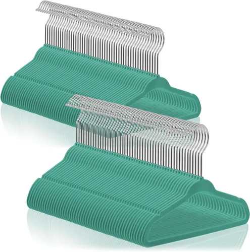 Vista 24 de Casafield 50 perchas de terciopelo para bebé, tamaño de 11 pulgadas, para ropa de bebés y niños pequeños, color verde lima