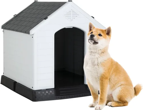 Vista 18 de BestPet Casa para perros para interiores y exteriores, con aislamiento, de plástico duradero, para perros pequeños, medianos y grandes, resistente a