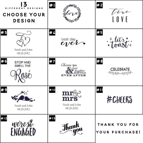 Vista 4 de WeddingStar servilletas de papel impresas personalizables de 3 capas, paquete de 40 unidades - Plegables rectangulares, color negro