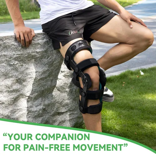 Vista 7 de Orthomen Functional ACL Knee Brace - Adjustable ROM Hinged Orthopedic Support for Men & Women - Medical Grade Stabilizer for MCL PCL Meniscus Tear &