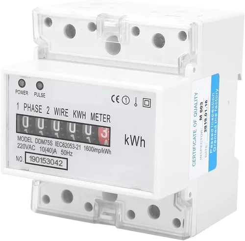 Vista 7 de Medidor eléctrico, 4P monofásico de consumo de energía eléctrica con riel DIN LED, medidor de energía DDM75S 10 40A