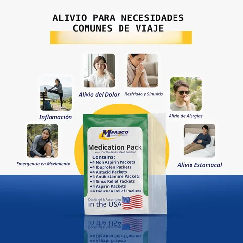 Vista 8 de Kit de primeros auxilios Suministros de recambio Paquete de medicamentos para rellenar kits pequeños o viajar