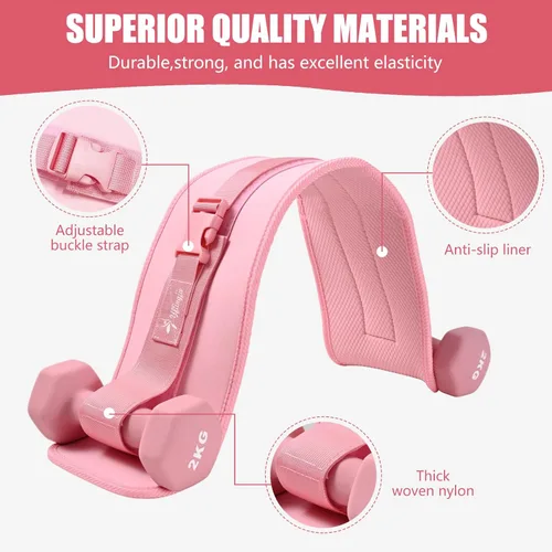 Vista 6 de Exercise Hip Thrust Belt - Dumbbell Hip Thrust Belt, Thicken & Widen, Comfortable for Dumbbells, Kettlebells or Plates, Slip Padding, Gym or Home