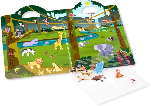 Vista 5 de Juego de calcomanías Melissa & Doug con temática de safari, 42 calcomanías infladas reutilizables