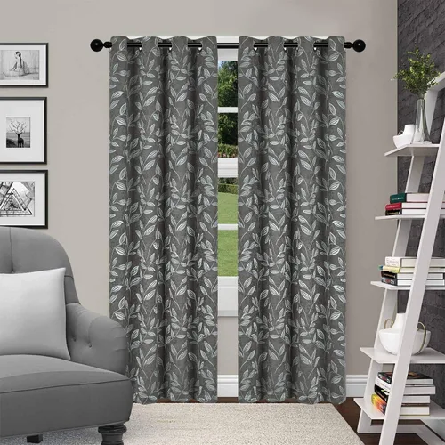 Vista 15 de Superior Cortinas opacas, oscurecimiento de la habitación para dormitorio, bloqueo solar, térmicas, cortinas bohemias modernas, colección de hojas