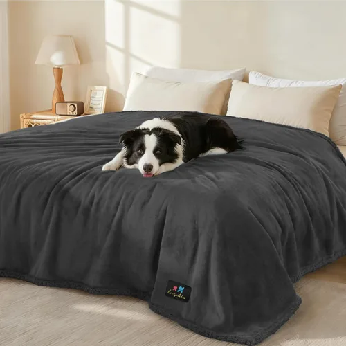 Vista 9 de Cobija impermeable para mascotas, a prueba de líquidos y orina, para sofá, cama, sillón, reversible, vellón, forro polar, protector de muebles