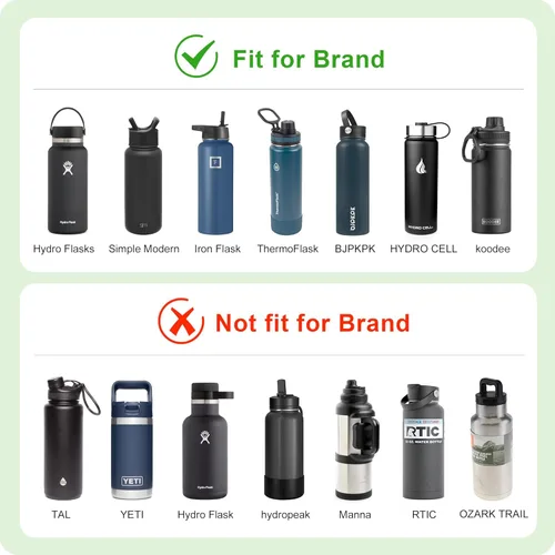 Vista 2 de Tapa de popote para botella de agua de boca ancha Hydroflask, tapa de popote de repuesto, mango flexible, apto para botellas de boca ancha de 12
