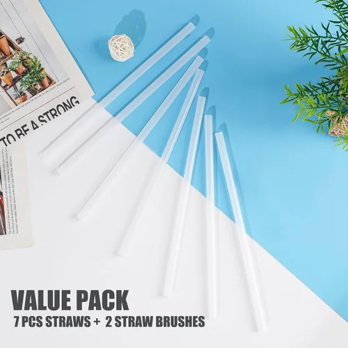 Vista 6 de Greant 7 popotes compatibles con vaso Hydro Flask de 32 onzas y 40 onzas, 8.78 pulgadas, popote para Hydroflask, sin BPA con tapa de popote a presión