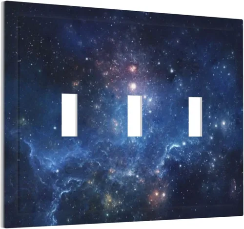 Vista 84 de Cubierta de placa de pared dispositivo duplex de 1 banda de mármol abstracto en arte interruptor de luz de salida eléctrica de cara fluida azul