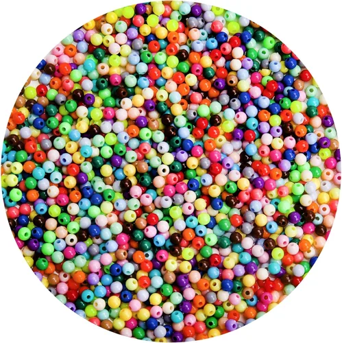 Vista 55 de 1000 cuentas redondas acrílicas lisas de 0.236 pulgadas, bolas acrílicas redondas, cuentas de chicle, cuentas gruesas, cuentas de resina de plástico