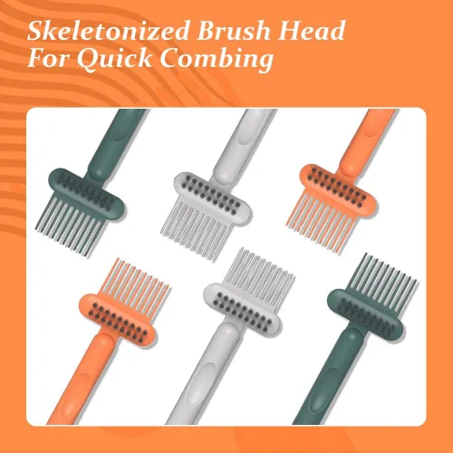 Vista 7 de Herramienta de limpieza de cepillos de pelo 2 en 1, nuevo cepillo de limpieza de peine 2025, limpiador de cepillos portátil para viajes, herramienta