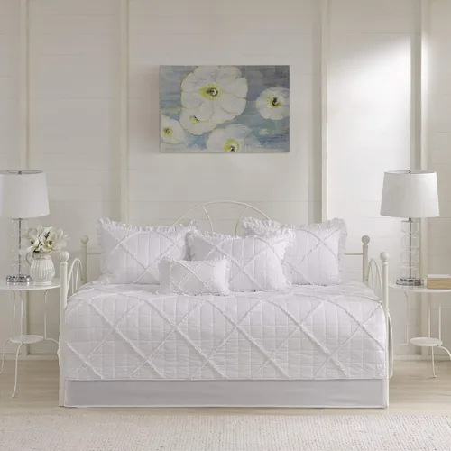 Vista 23 de Madison Park - Juego de fundas para cama de día - Diseño moderno, ropa de cama de lujo para todas las estaciones con faldón, fundas a juego