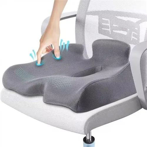 Vista 10 de Benazcap Cojín de asiento de espuma viscoelástica estándar para silla de oficina Alivio de la presión, ciática y dolor de coxis Almohadilla
