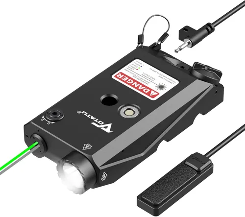 Vista 9 de VOTATU V840 Combo láser verde/luz/IR, linterna táctica de 1500 lúmenes para rifle y carabina compatible con riel M-LOK Picatinny, interruptor