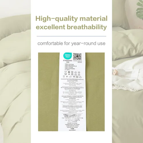 Vista 46 de SAPHREAS Juego de funda de edredón de algodón, tamaño King, a cuadros color gris oscuro y gris, geométrico, 3 piezas, 1 funda de edredón y 2 fundas