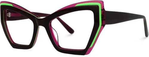 Vista 6 de Zeelool Gafas vintage de gran tamaño con bloqueo de luz azul ojo de gato para mujer Alma JGA168677