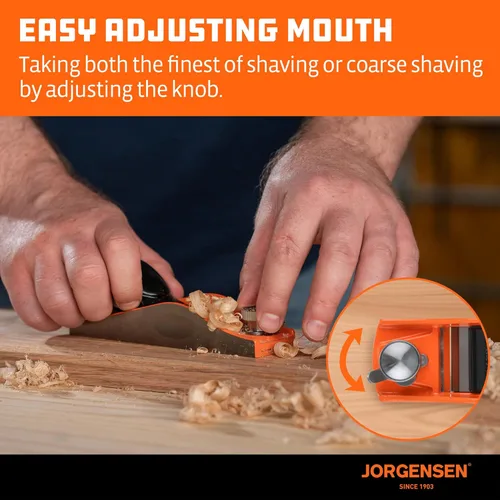 Vista 6 de JORGENSEN Cepillo de madera NO.60-1/2 de 6-1/4 pulgadas, cepillo manual para carpintería, cepillo de bloque de ángulo bajo, cepillo manual pequeño