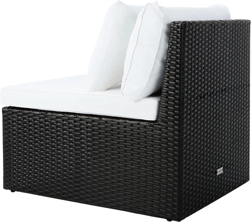 Vista 15 de SAFAVIEH PAT7515A Collection Pramla - Juego otomano de 4 piezas para exteriores negro y beige