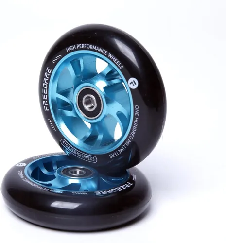 Vista 4 de FREEDARE - Par de ruedas de repuesto para scooter de acrobacias Pro de 3.937 in, 2 piezas con rodamientos ABEC