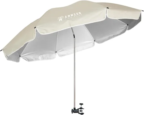 Vista 12 de AMMSUN Paraguas para silla XL con abrazadera universal ajustable de 47 pulgadas y giratorio de 360 grados UPF 50+, abrazadera portátil para silla