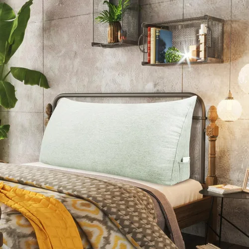 Vista 2 de BNCKTRD Almohada de cuña para cabecero, tamaño King XXL, almohada para respaldo de cama, cojín de respaldo para leer, ver la televisión, trabajar