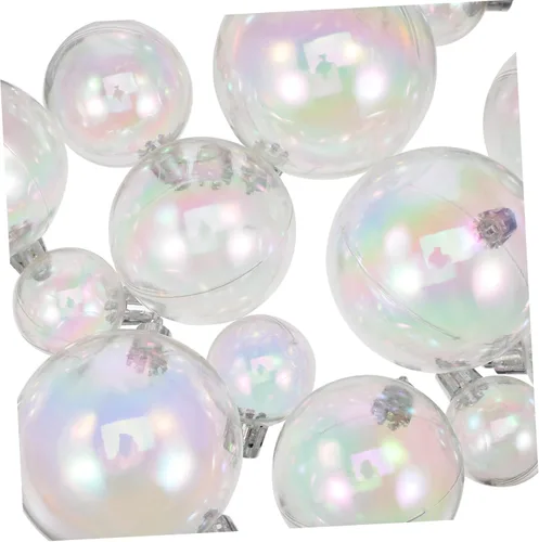 Vista 3 de IMIKEYA 18 bolas de adorno de Navidad iridiscentes de plástico transparente, esferas rellenables para árbol de Navidad, decoraciones colgantes