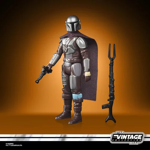 Vista 4 de STAR WARS Retro Collection The Mandalorian (Beskar) - Figura de acción coleccionable de The Mandalorian a escala de 3.75 pulgadas, accesorios