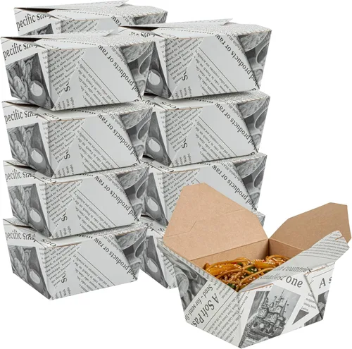 Vista 86 de Restaurantware Bio Tek - Cajas para llevar de 30 onzas, 200 loncheras para llevar, cierre de tabulación, resistentes al calor, desechables, de papel