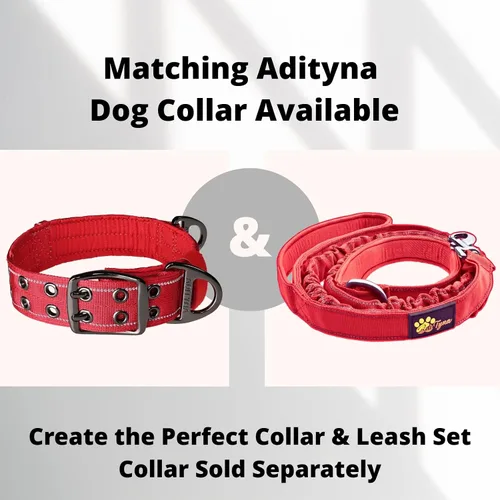 Vista 9 de ADITYNA Correa táctica elástica para perro, 6-7.5 pies, perros medianos Negro