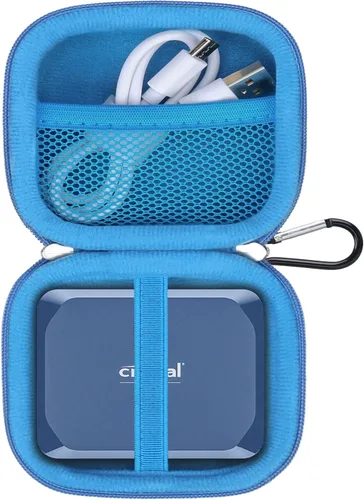 Vista 9 de Lacdo Funda de transporte para disco duro Crucial X9 Pro / X9 / X10 / X10 Pro SSD 1TB 2TB 4TB 6TB 8TB USB 3.2 unidades de estado sólido externas