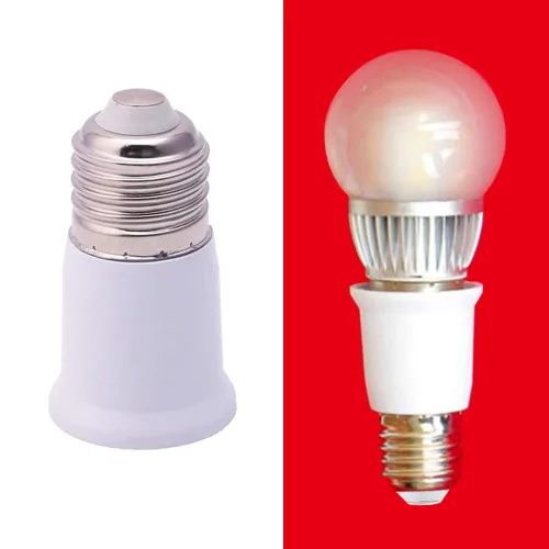 Vista 3 de Extensor de enchufe E26, base media estándar, adaptador de enchufe de extensión de 2.56 pulgadas, extensión de enchufe de bombilla, adaptador