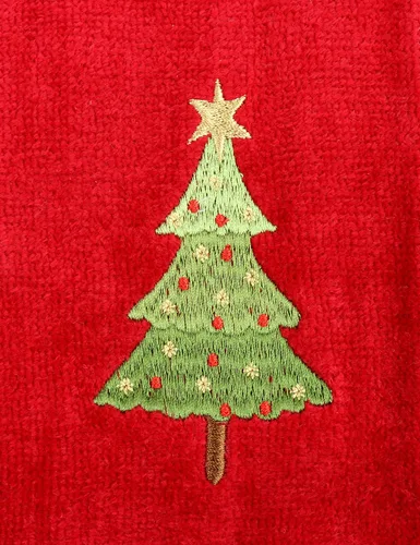 Vista 6 de Decoración de Navidad de alta calidad, ultra suave, 100 % algodón, bordada, juego de toallas con 3 piezas