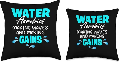 Vista 3 de Water Aerobics Aqua Water Instructor Fitness Water Aerobics Waves Making Gains - Cojín para ejercicio acuático, 16 x 16 pulgadas, multicolor