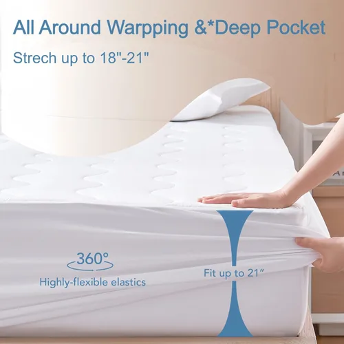 Vista 6 de Protector de colchón refrescante de alta calidad, tamaño individual fresco al instante para personas que duermen con calor, funda de colchón